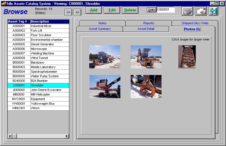 Idle Assets Catalog System